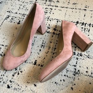 Ann Taylor Emmeline Blush Block Heel Pumps (8)
